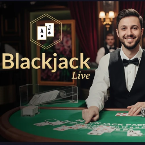 Crupier en una mesa de Blackjack Live.