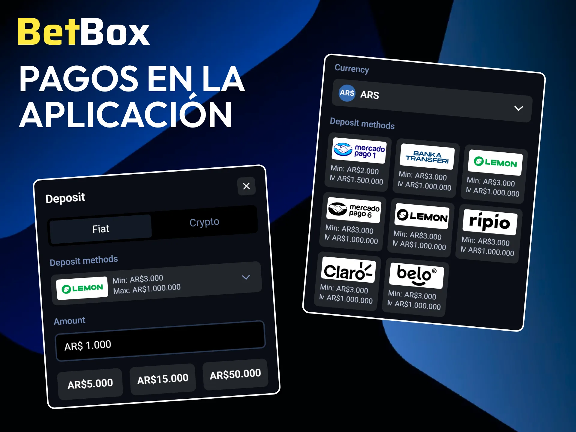 Cargá saldo con métodos locales confiables en la plataforma Betbox.