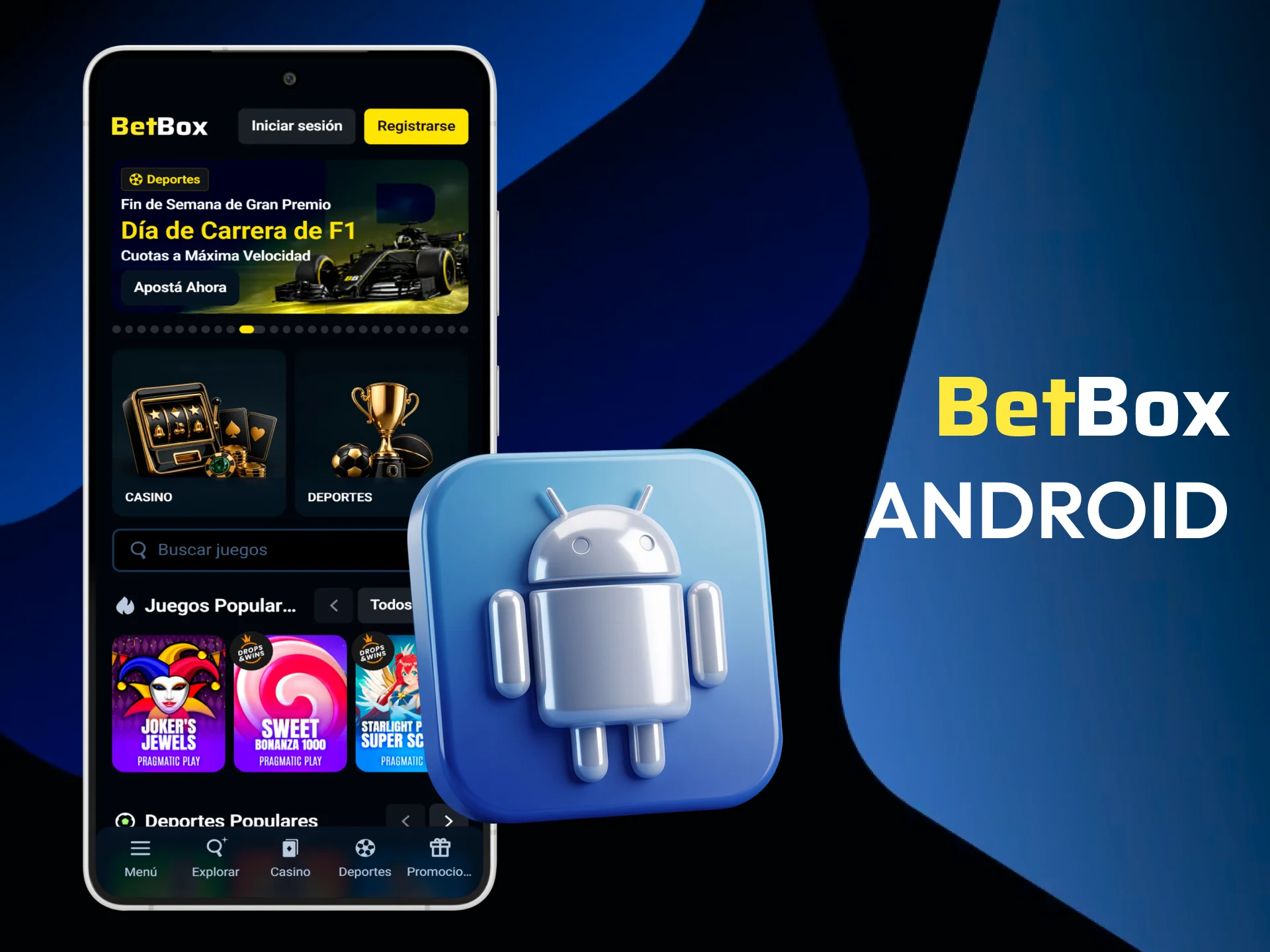 Bajá la aplicación móvil oficial en tu teléfono Android desde Betbox.