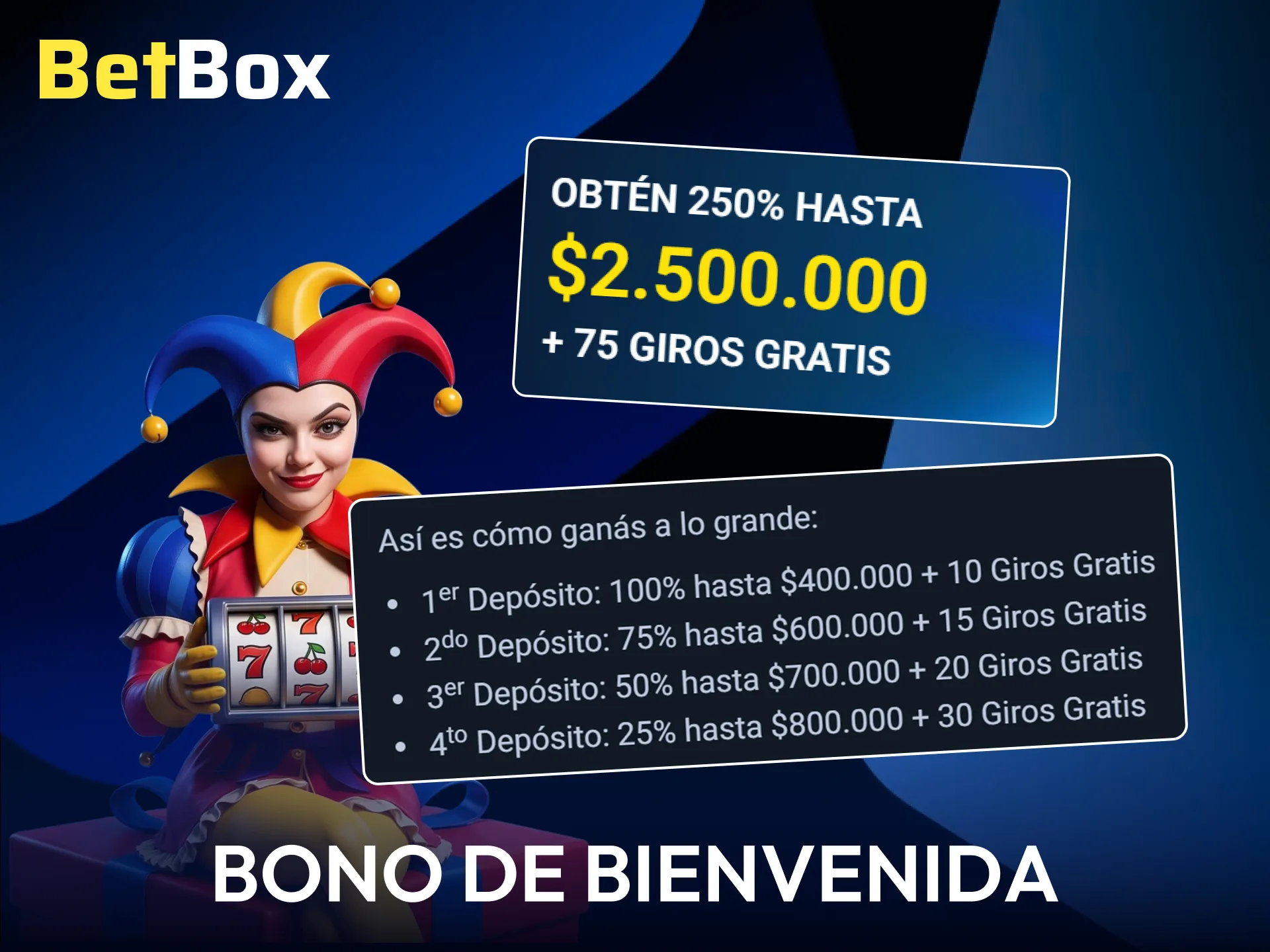 Reclamá giros extra y saldo adicional para slots en Betbox.
