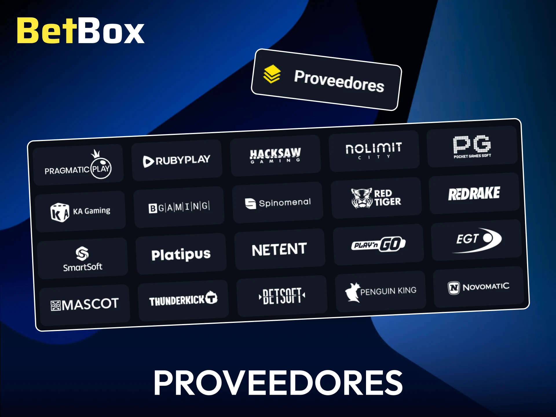 Conocé las empresas desarrolladoras líderes que impulsan el catálogo Betbox.